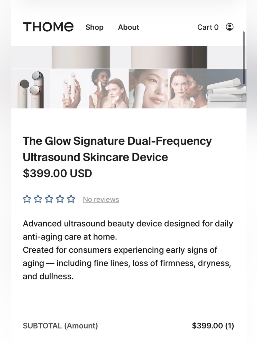 NIB Thome The Glow Signature Dual-Frequency Skincare Ultrasound & 4 Ampule Set - Picture 7 of 10